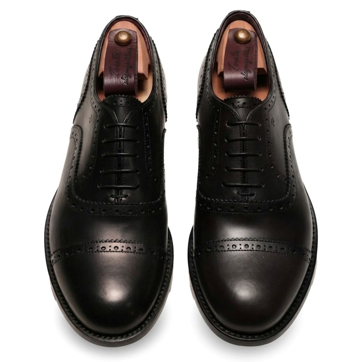 DiFu Puntina ricamata Nero in pelle liscia| Francesina Artigianale Italiana | TeredoScarpa Francesina nera in pelle di vitello liscia